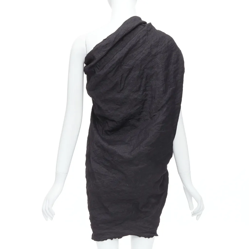 Lanvin One Shoulder Bow Dress Black Polyester Never worn - Box View