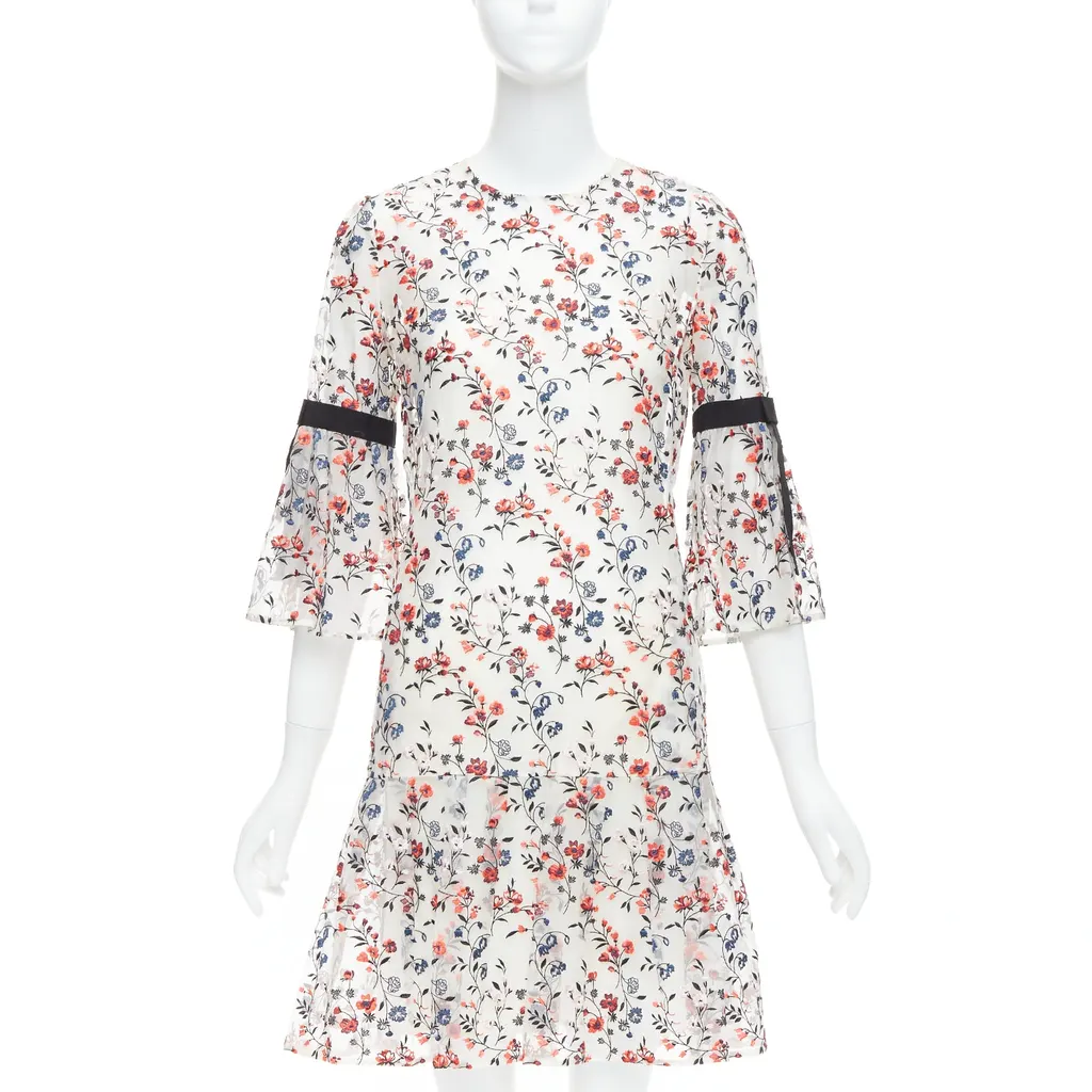 Erdem Lissy White Silk Never worn - Front View