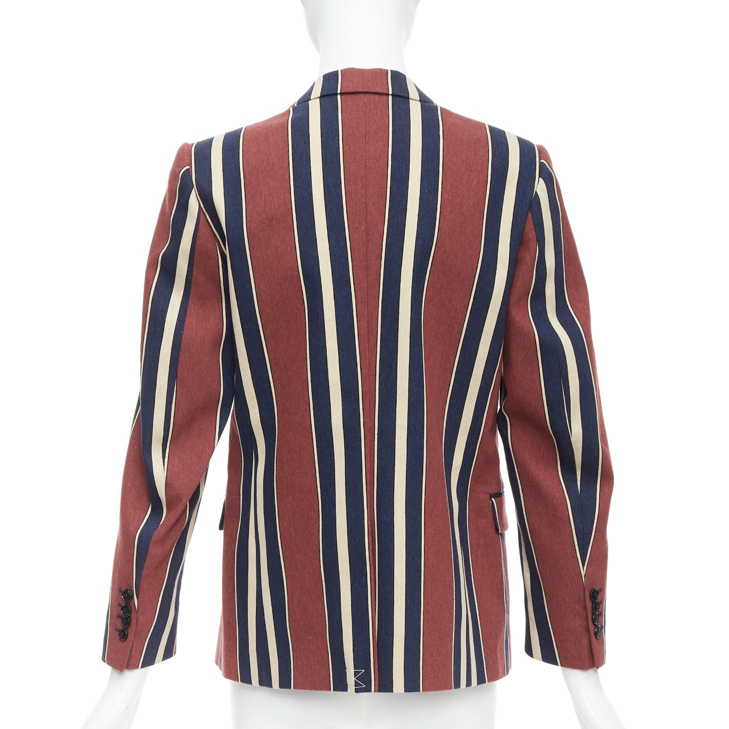 Dries Van Noten Burgundy Striped Blazer - Side view
