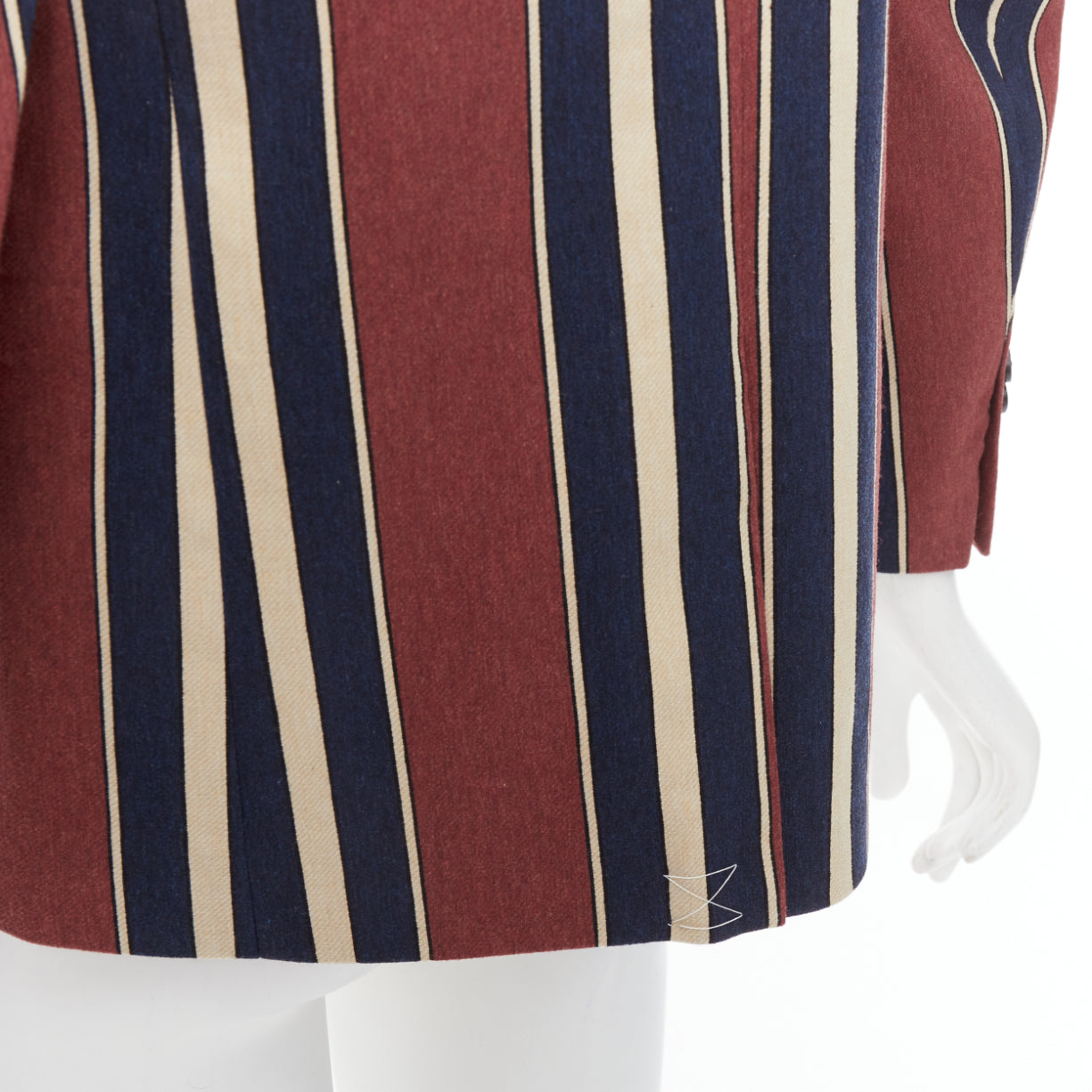 Dries Van Noten Burgundy Striped Blazer - Detail 2