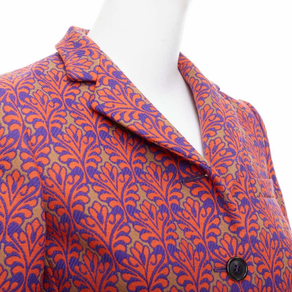 Miu Miu Red Brocade Crop Blazer - Back view