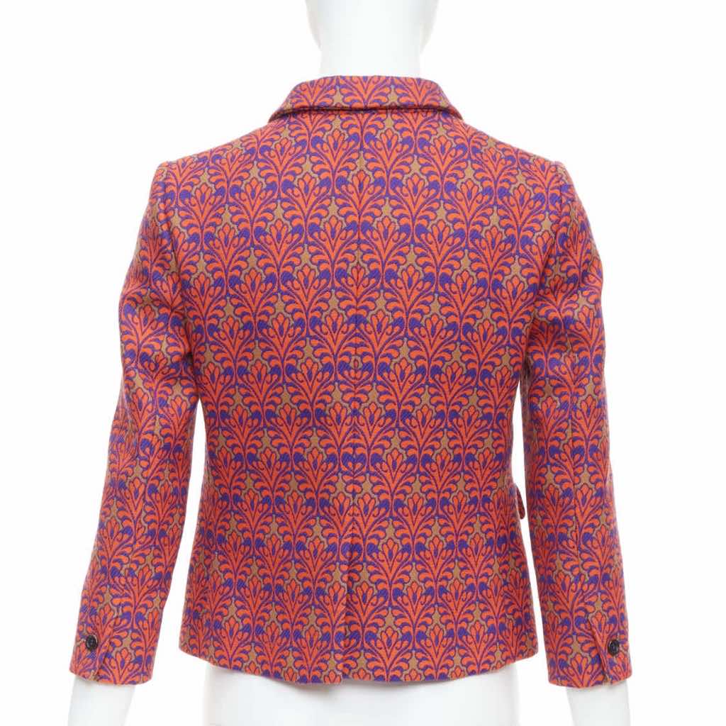 Miu Miu Red Brocade Crop Blazer - Detail 1