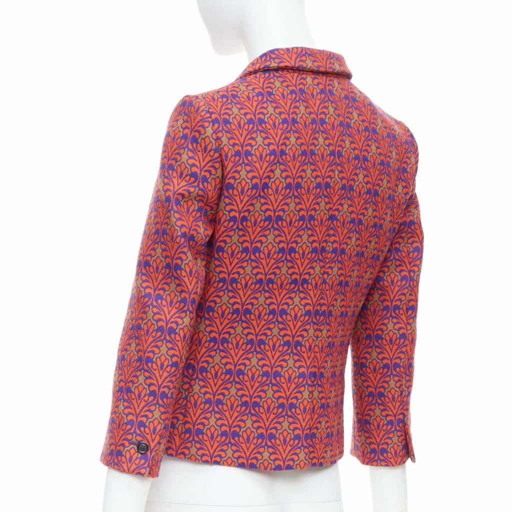 Miu Miu Red Brocade Crop Blazer - Detail 2