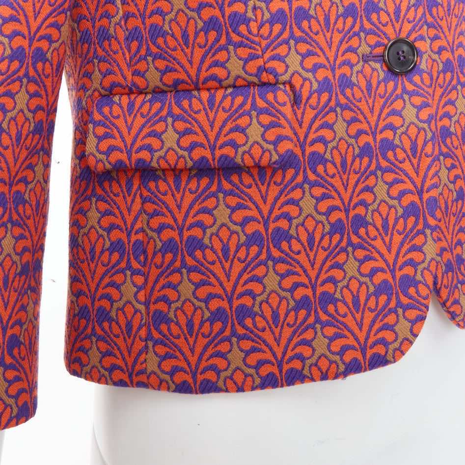 Miu Miu Red Brocade Crop Blazer - Image 10