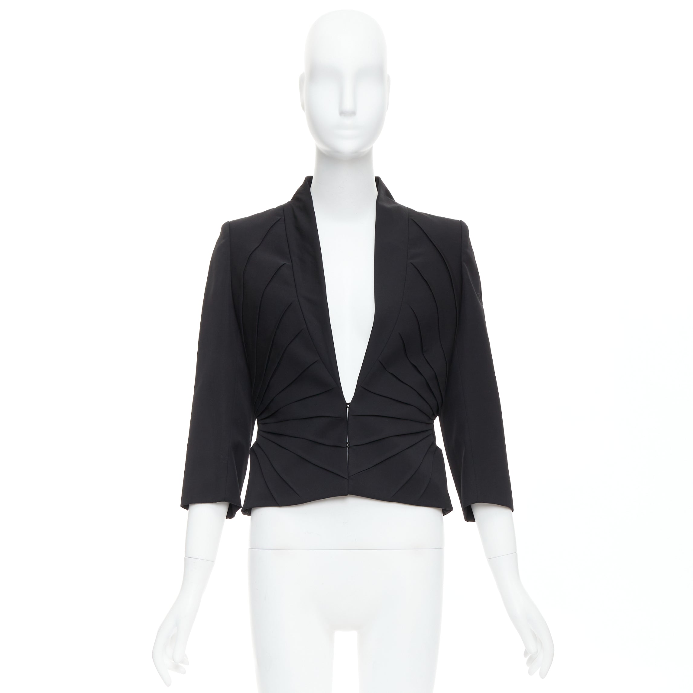 Alexander Mcqueen Black Pleated Dart Blazer - Image 11