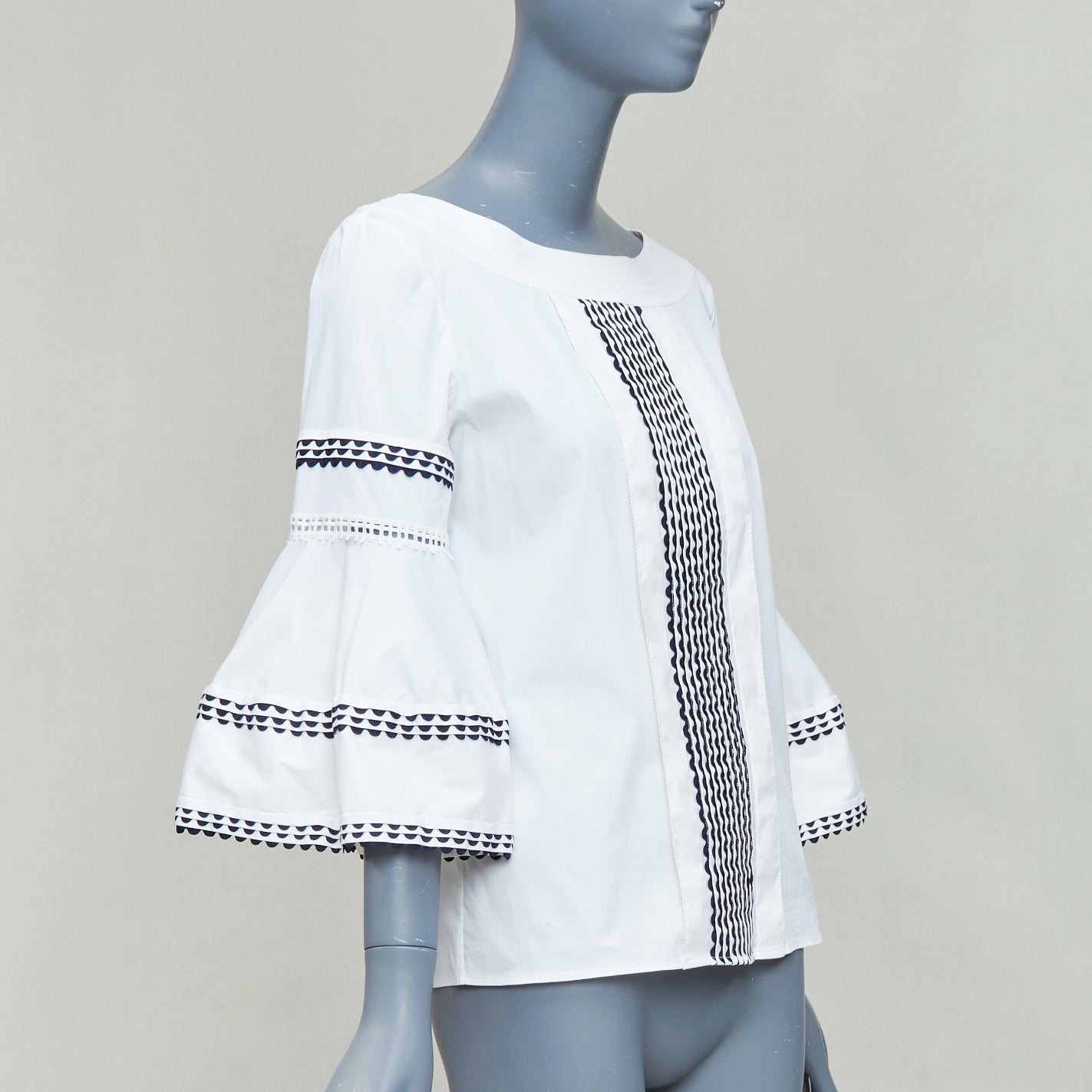 Oscar De La Renta Scallop Sleeve Top - Image 6