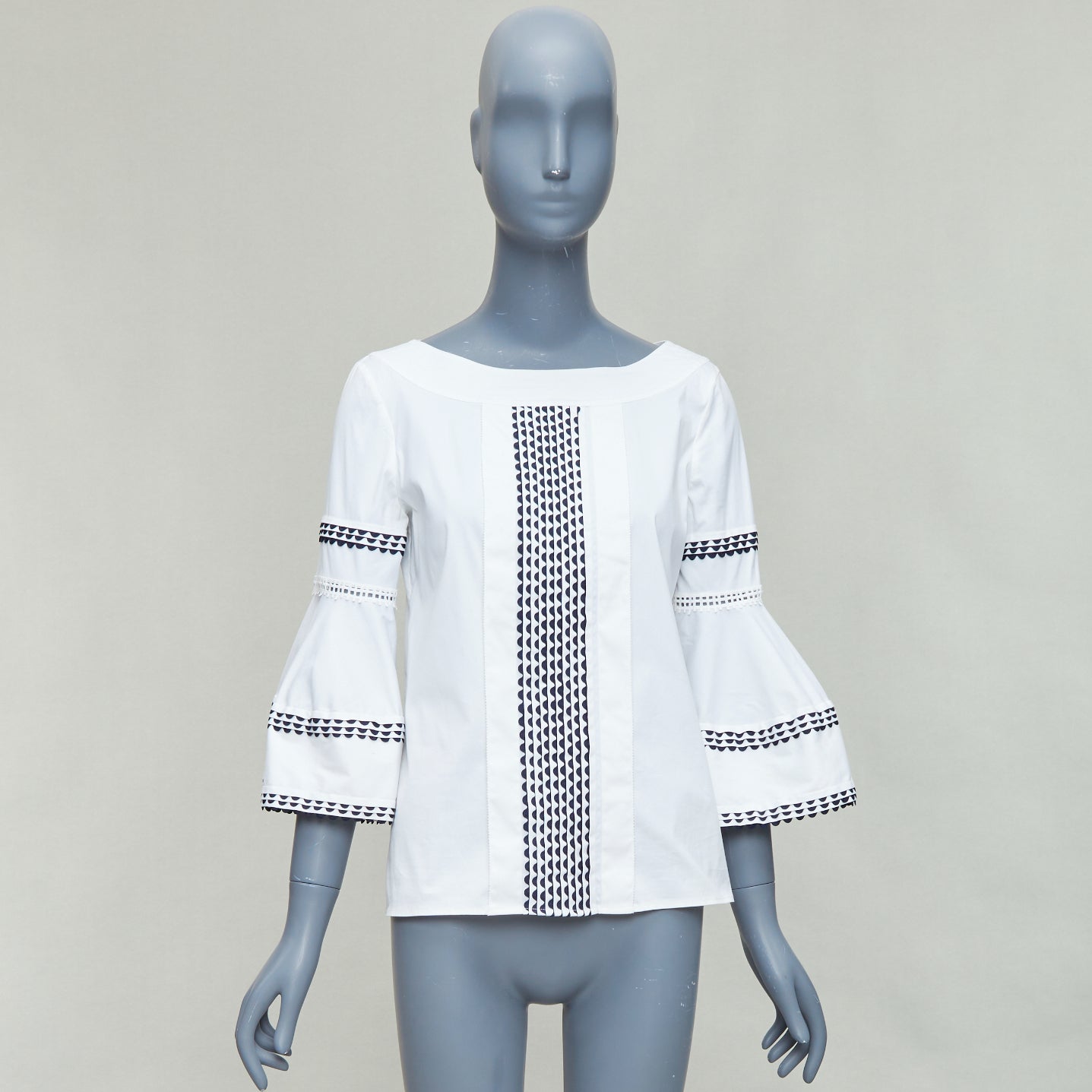 Oscar De La Renta Scallop Sleeve Top - Image 11