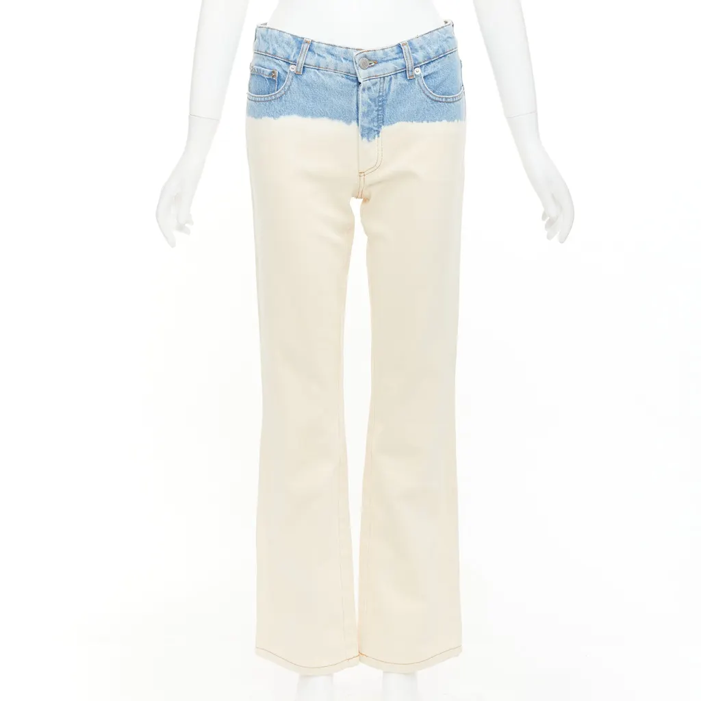 Dries Van Noten Ombre Wide Jeans Blue Cotton Very good - Front View