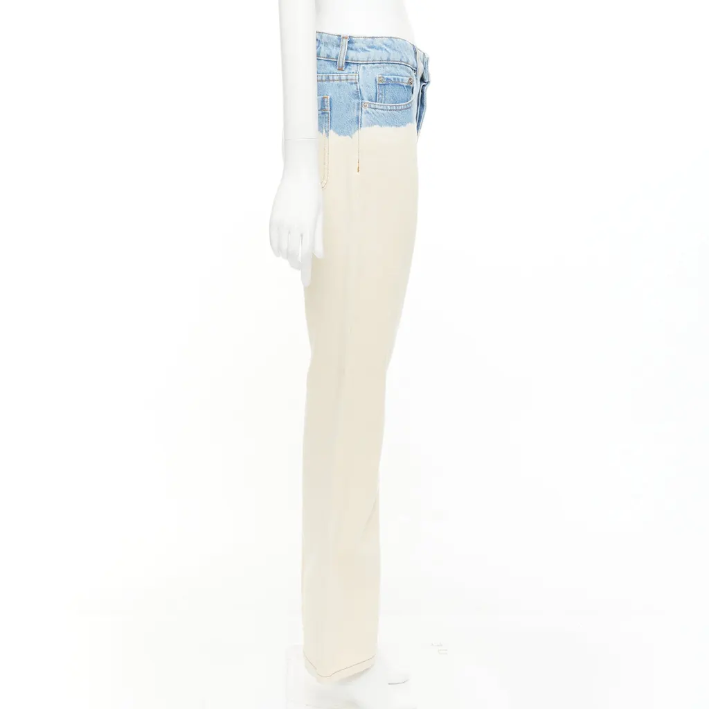 Dries Van Noten Ombre Wide Jeans Blue Cotton Very good - Model View
