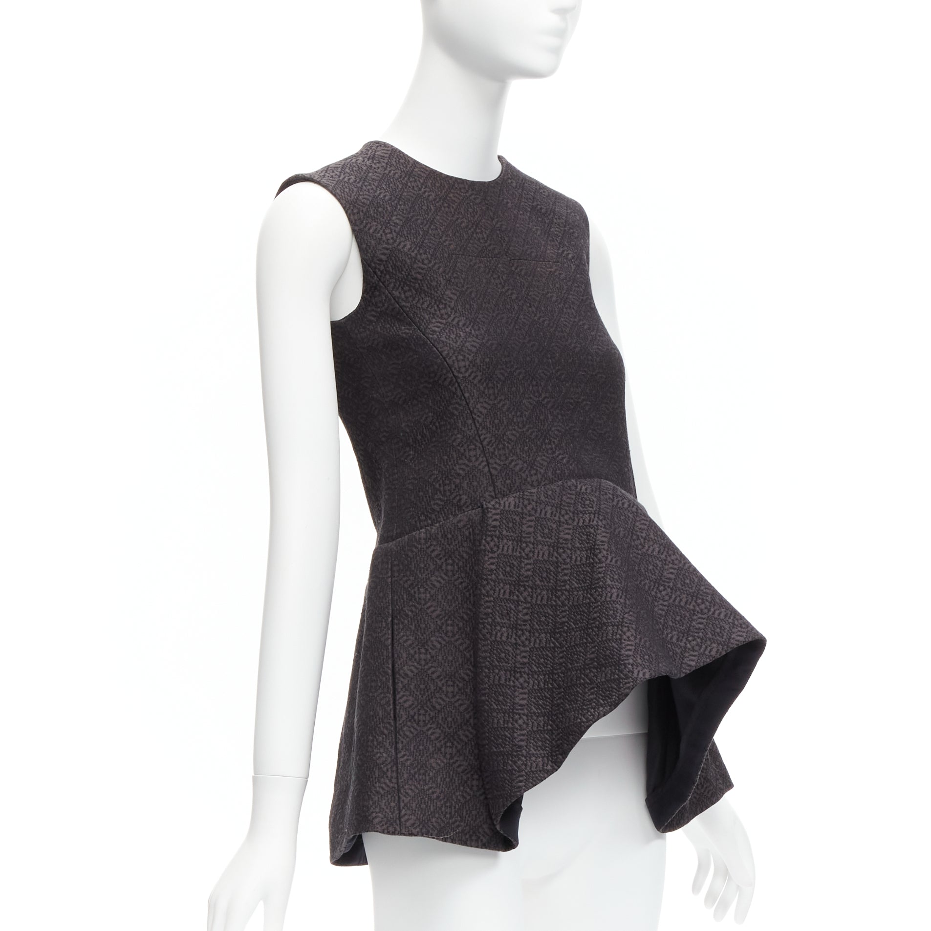 Celine Jacquard Peplum Top