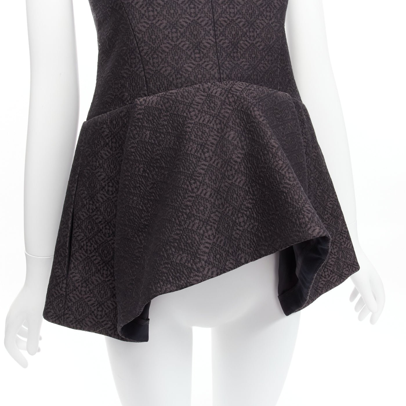 Celine Jacquard Peplum Top - Back view