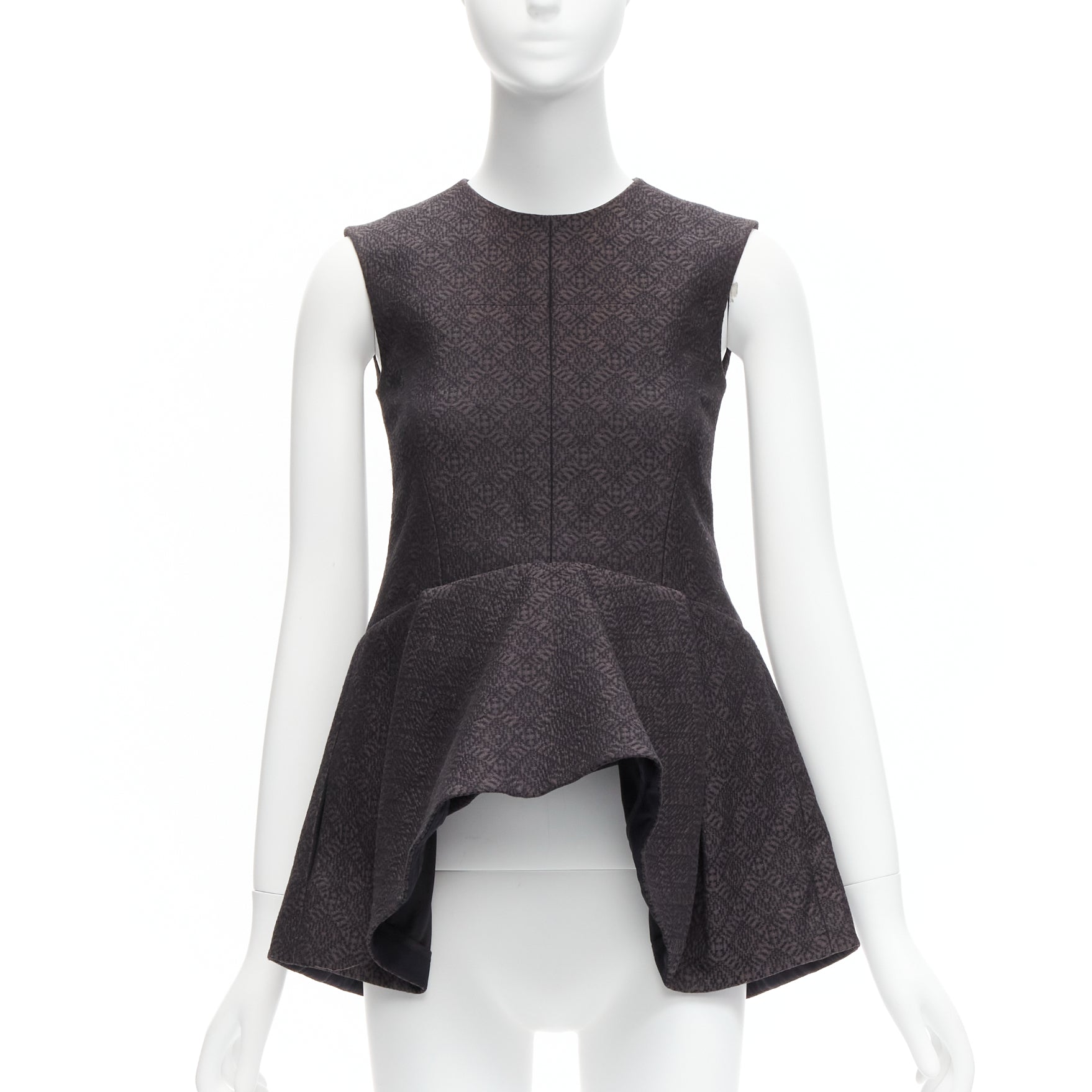 Celine Jacquard Peplum Top - Image 6