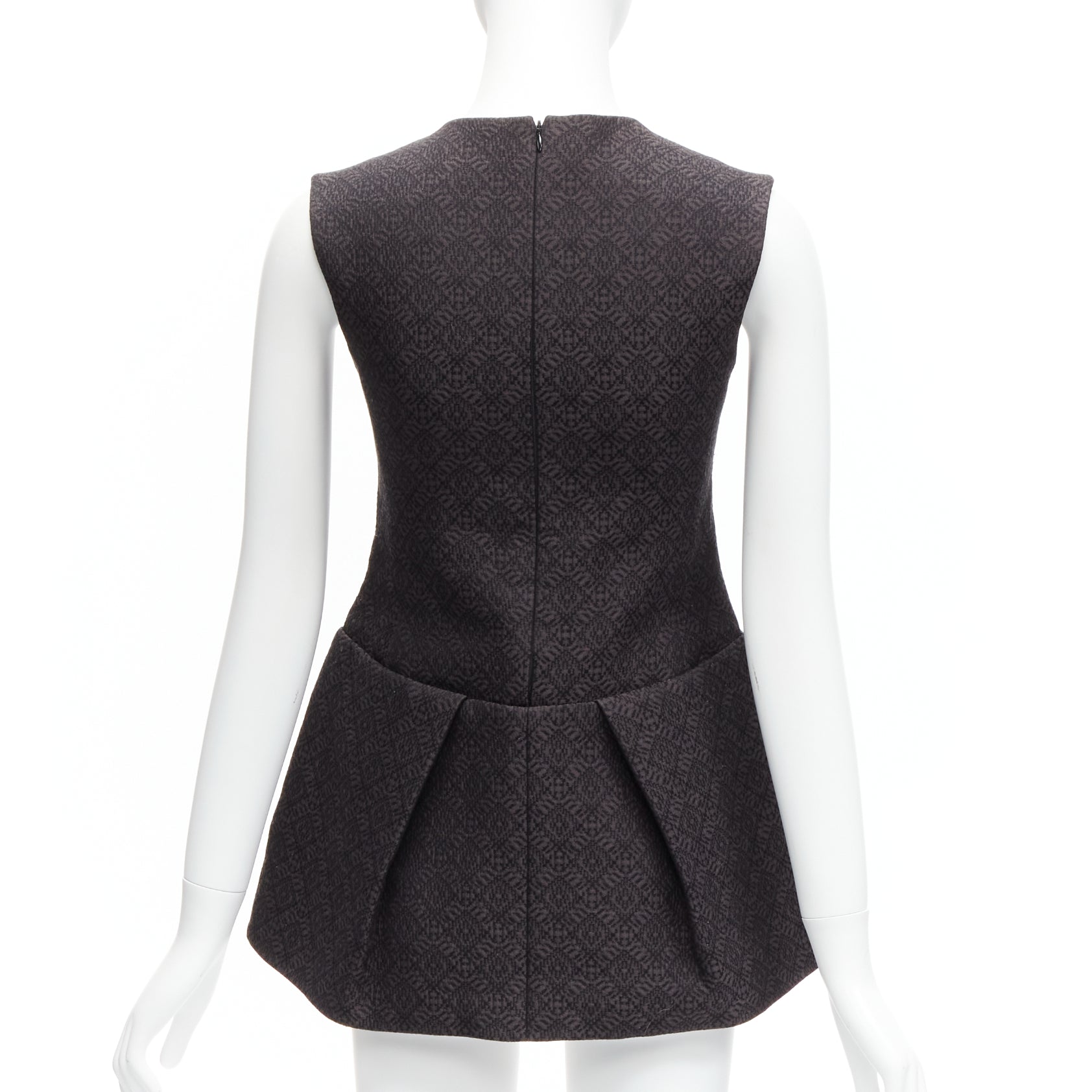 Celine Jacquard Peplum Top - Side view