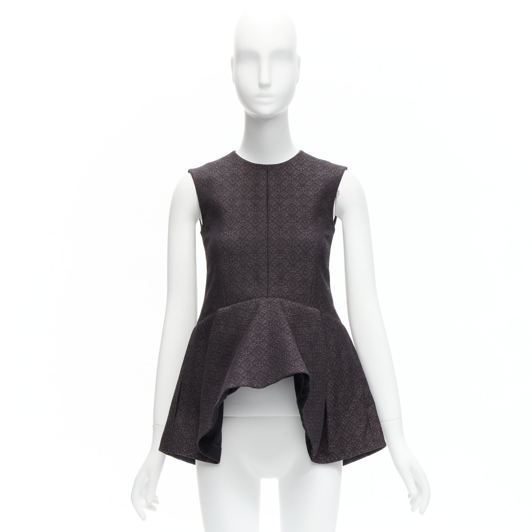Celine Jacquard Peplum Top - Image 11
