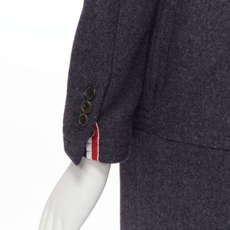 Thom Browne Grey Fur Collar Coat - Image 12