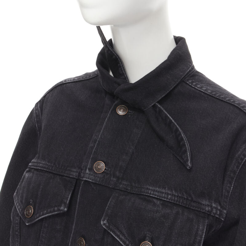 Balenciaga Black Denim Trucker Jacket - Back view