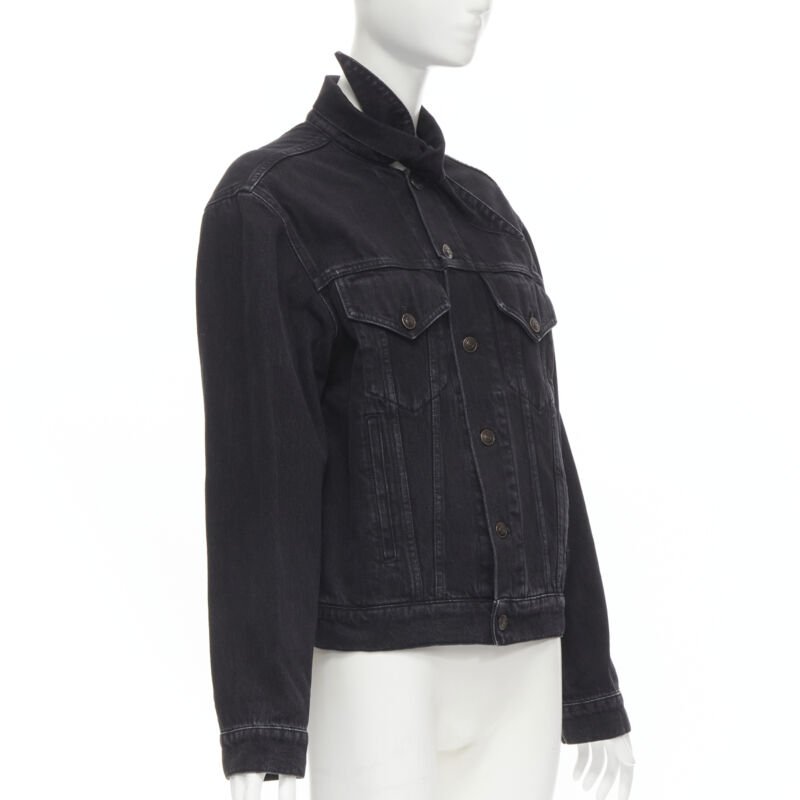 Balenciaga Black Denim Trucker Jacket - 4