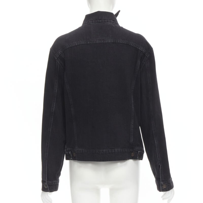 Balenciaga Black Denim Trucker Jacket - Detail 1