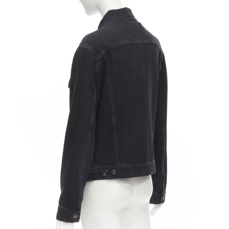 Balenciaga Black Denim Trucker Jacket - Detail 2