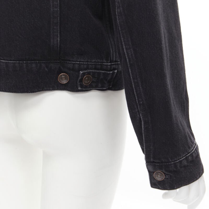 Balenciaga Black Denim Trucker Jacket - Image 11