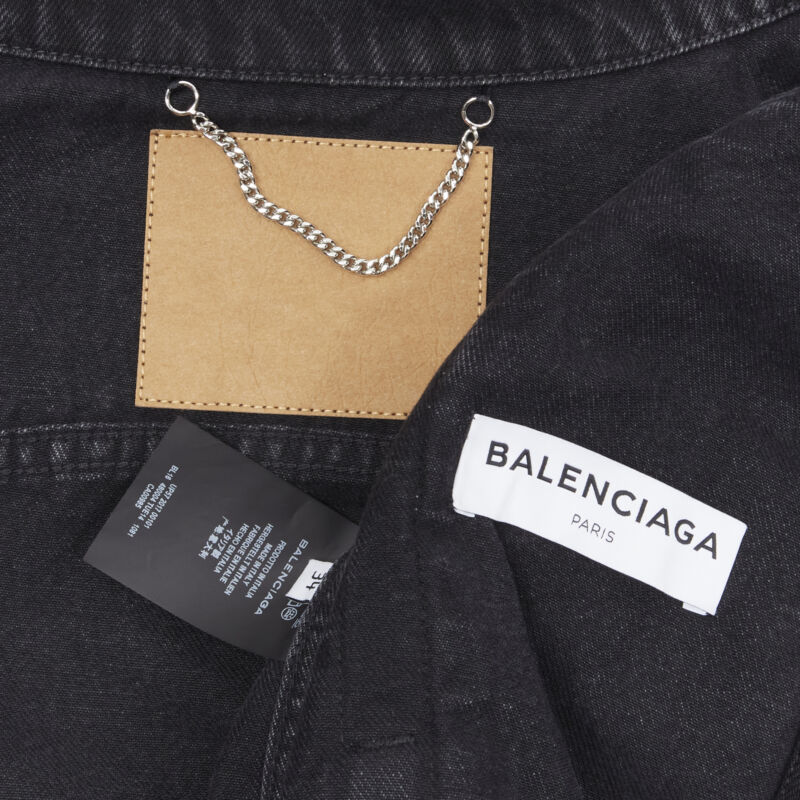 Balenciaga Black Denim Trucker Jacket - Image 12