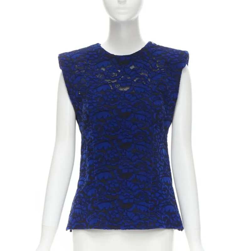 Louis Vuitton Velvet Lace Vest Blue Velvet Never worn, with tag - Front View