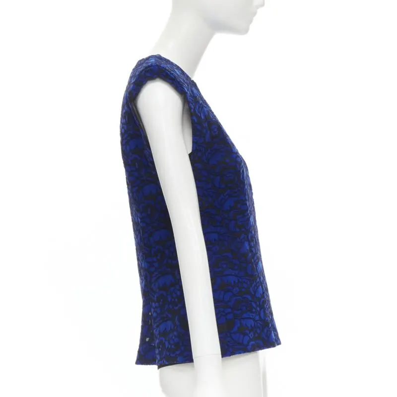 Louis Vuitton Velvet Lace Vest Blue Velvet Never worn, with tag - Model View