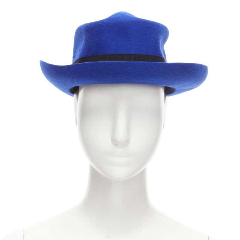 Maison Michel Blue Wool Fedora