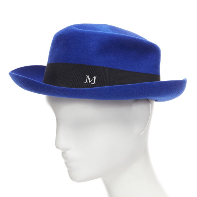 Maison Michel Blue Wool Fedora - Back view