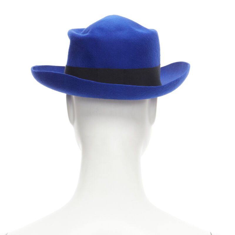 Maison Michel Blue Wool Fedora - Side view