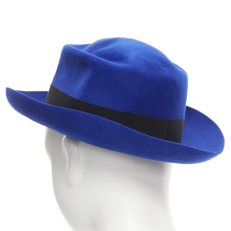 Maison Michel Blue Wool Fedora - Detail 1