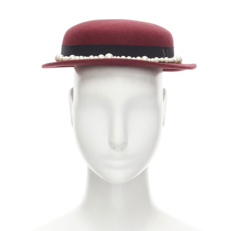 Maison Michel Red Wool Fedora
