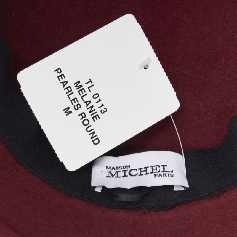 Maison Michel Red Wool Fedora - Image 10