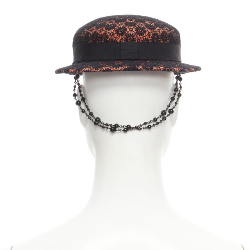 Maison Michel Black Lace Fedora - Side view