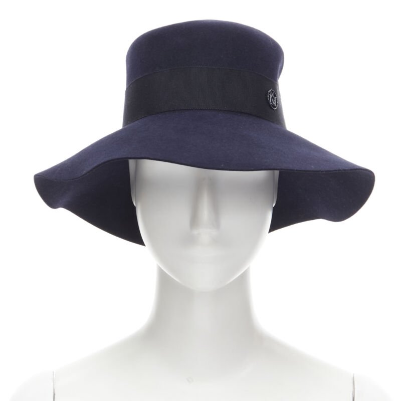 Maison Michel Blue Grosgrain Fedora
