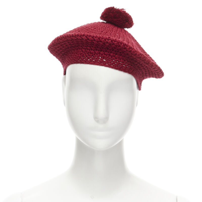 Gucci Red Pom Knit Beret