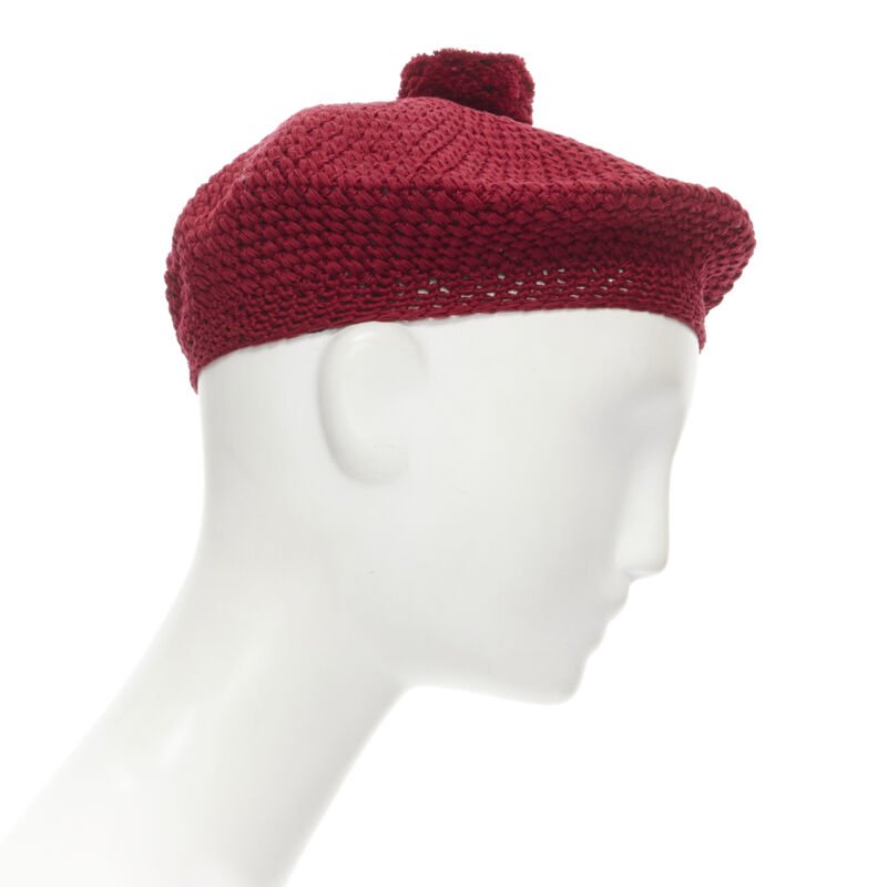 Gucci Red Pom Knit Beret - 4