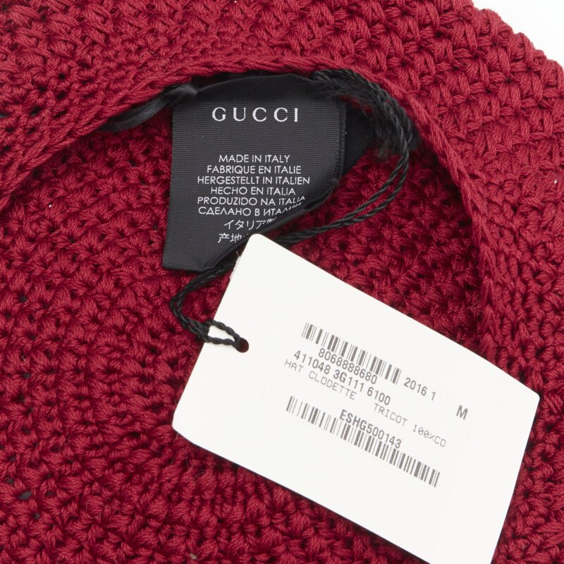 Gucci Red Pom Knit Beret - Detail 1