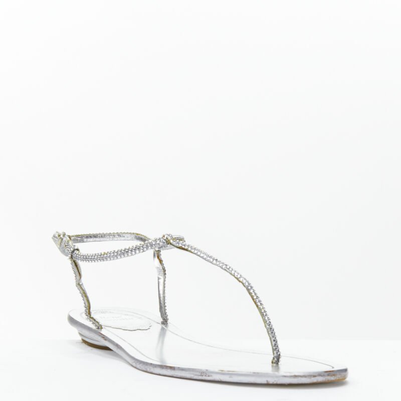 Rene Caovilla Rhinestone Thong Sandals - Back view