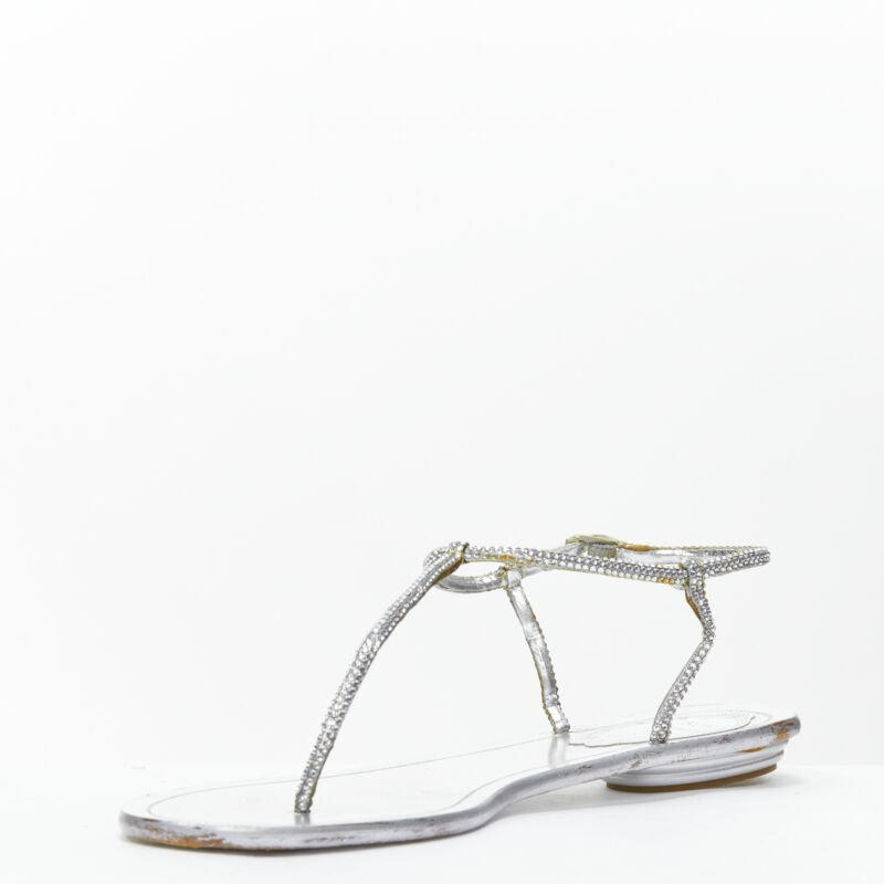 Rene Caovilla Rhinestone Thong Sandals - 4