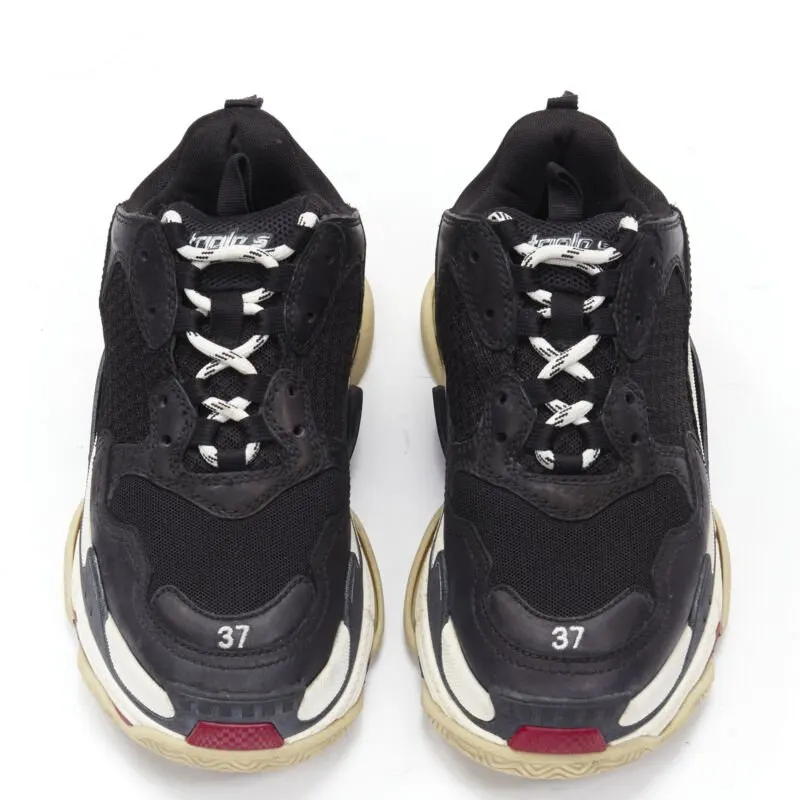 Balenciaga Triple Sole Sneakers Black Polyester Good - Inside View