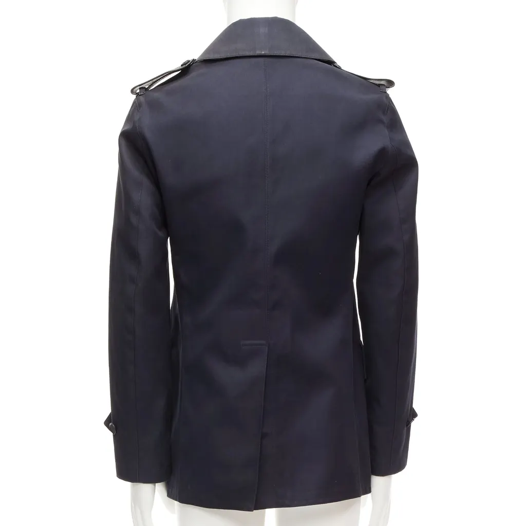 Burberry Navy Leather Short Trench Navy Cotton Fair - Box View