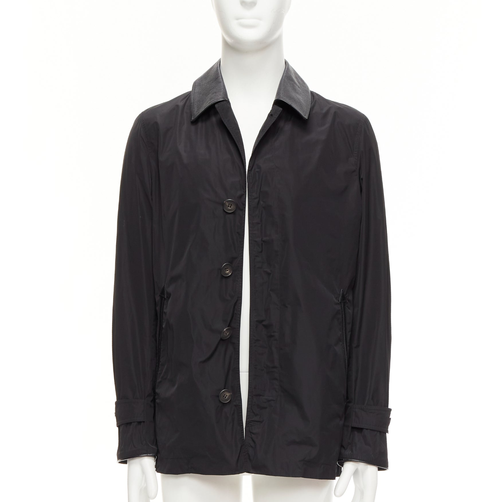 Burberry Black Nylon Trench Coat - Image 6