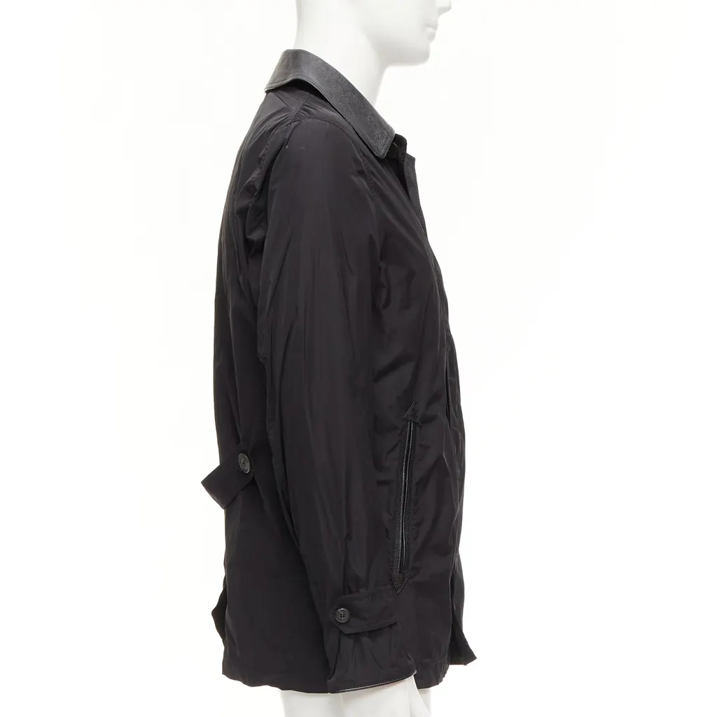 Burberry Black Nylon Trench Coat Black Very good - Box View