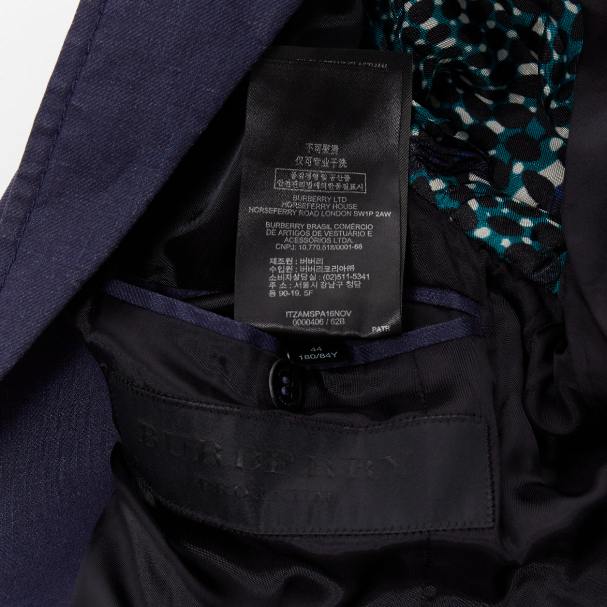 Burberry Navy Coated Linen Blazer - Image 11