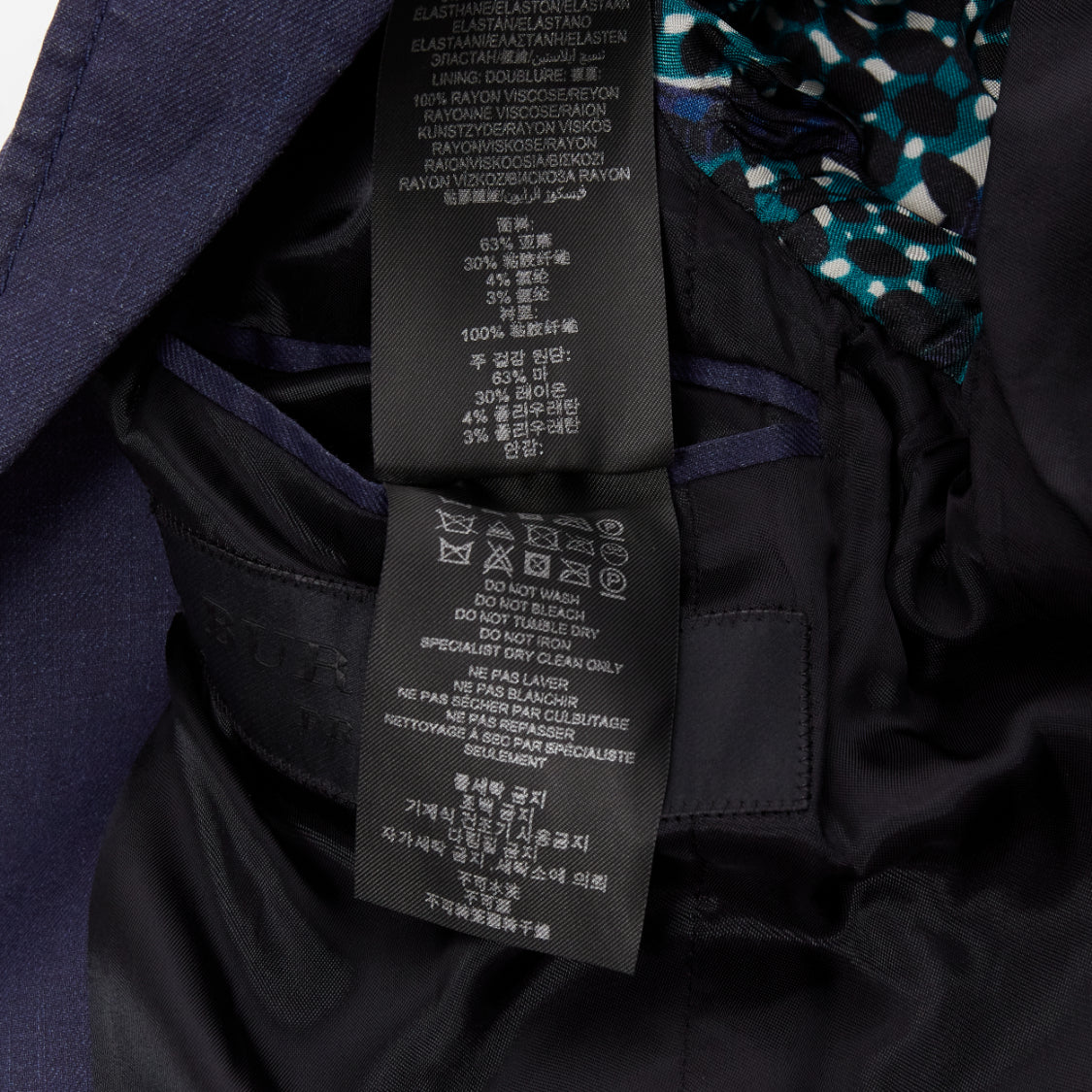 Burberry Navy Coated Linen Blazer - Image 12