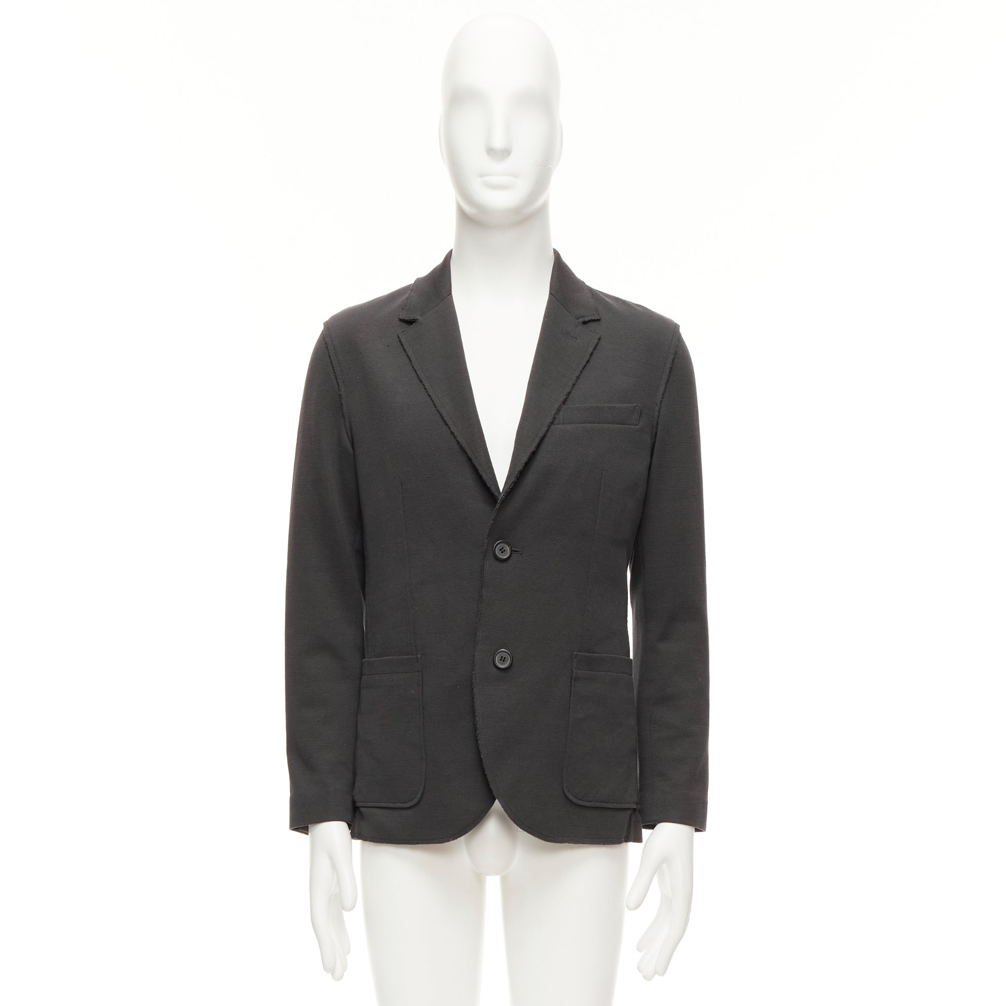 Lanvin Grey Frayed Edge Blazer - Back view
