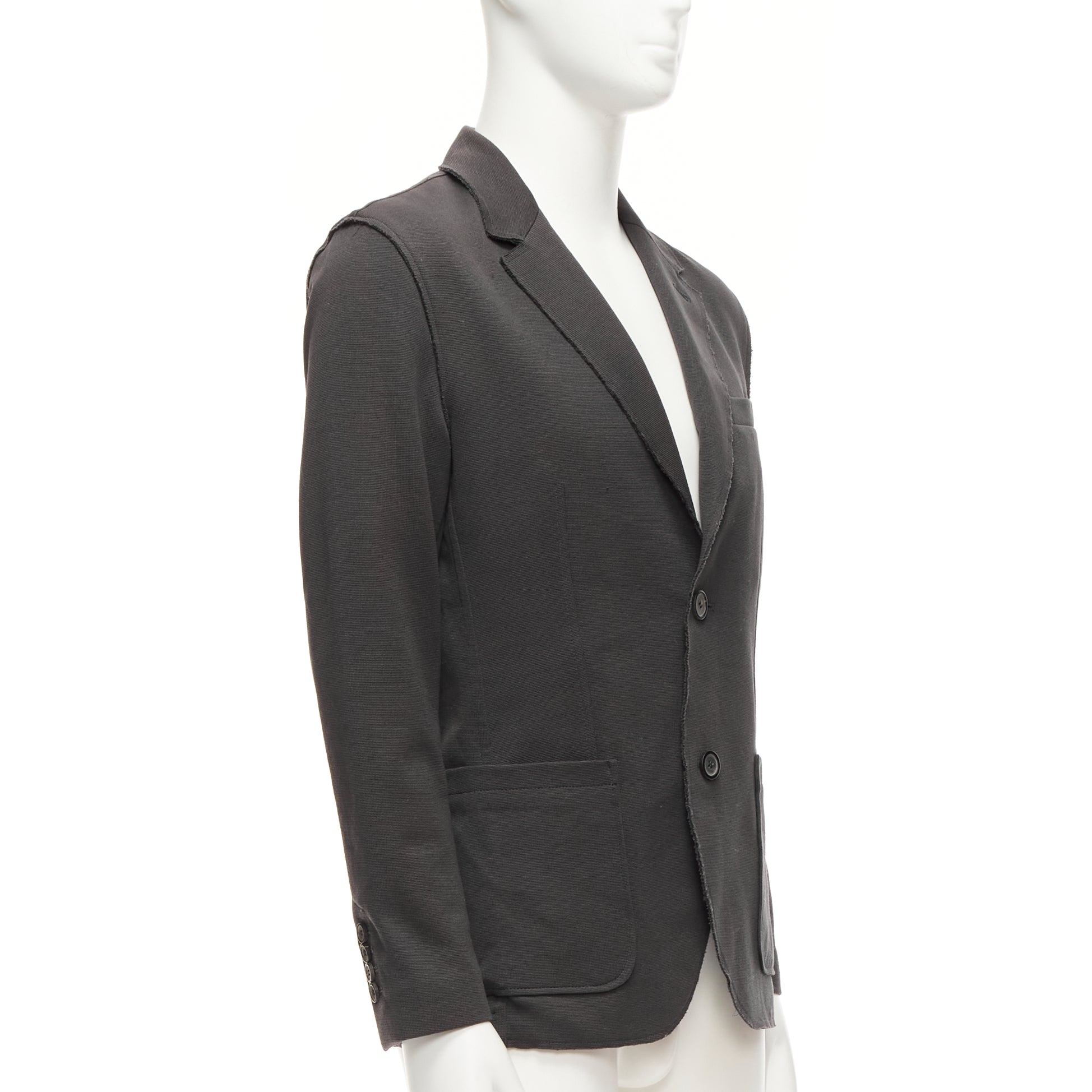 Lanvin Grey Frayed Edge Blazer - Image 6