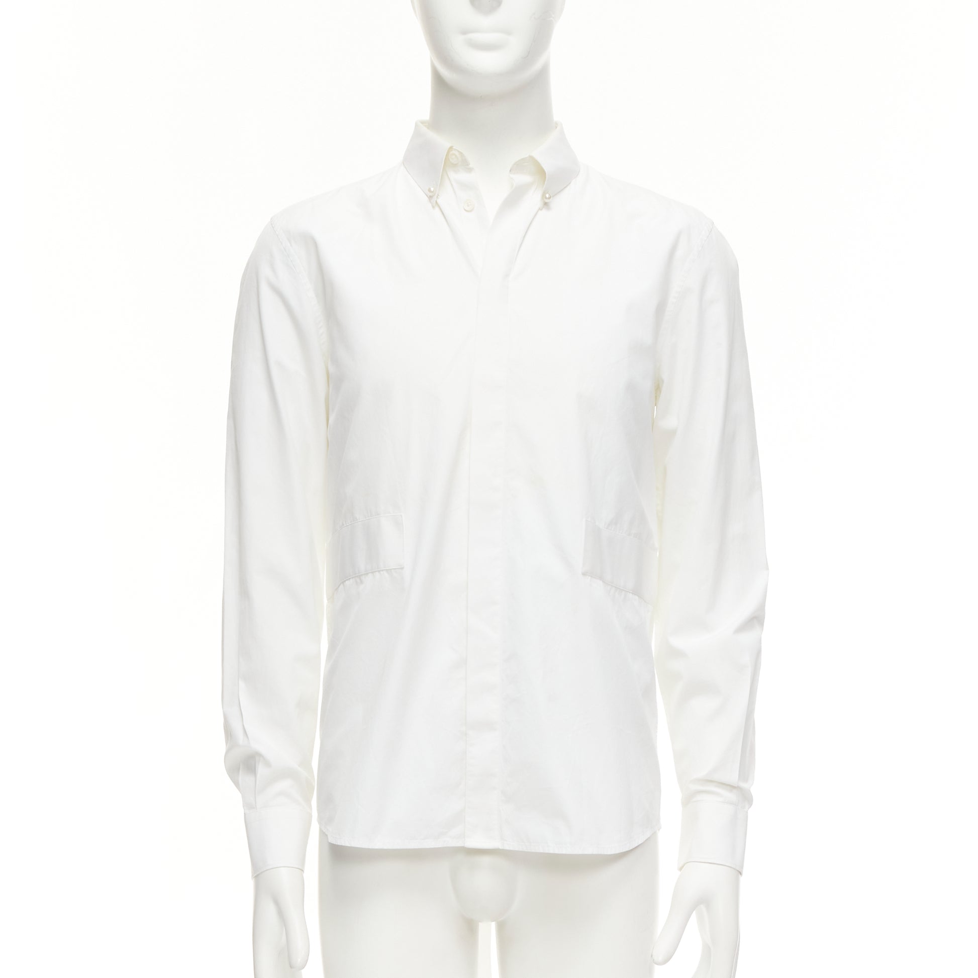 Givenchy White Band Applique Shirt
