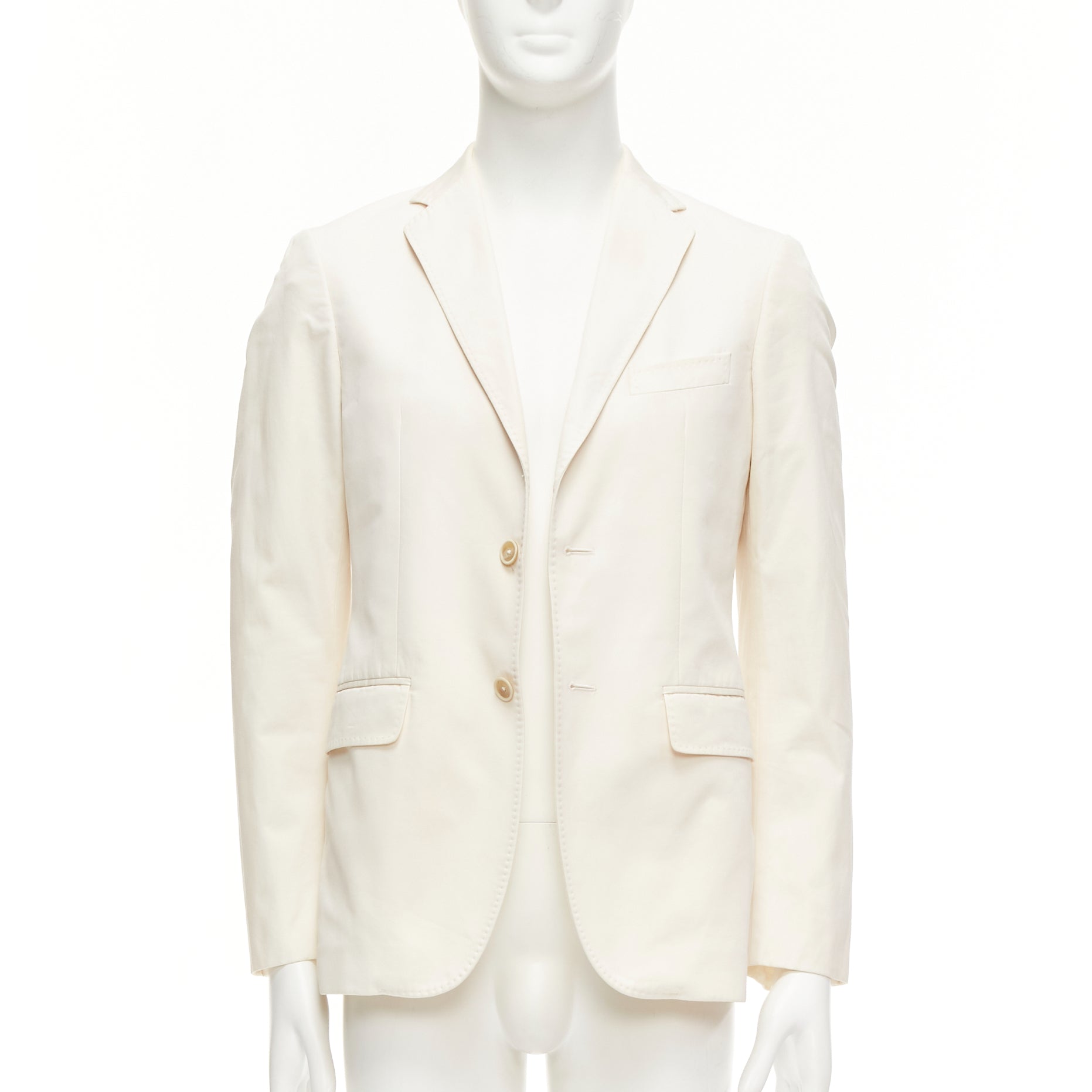 Jil Sander Cream Handstitched Blazer - Image 6